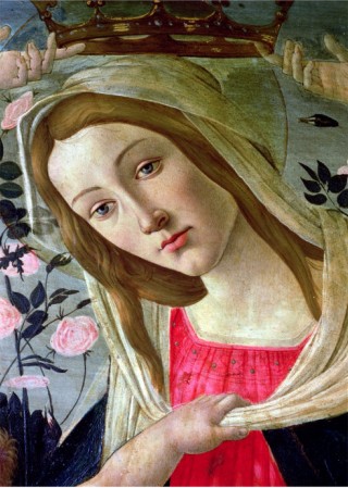 Madonna And Child Crowned By Angels, Detail Of The Madonna By Sandro Botticelli